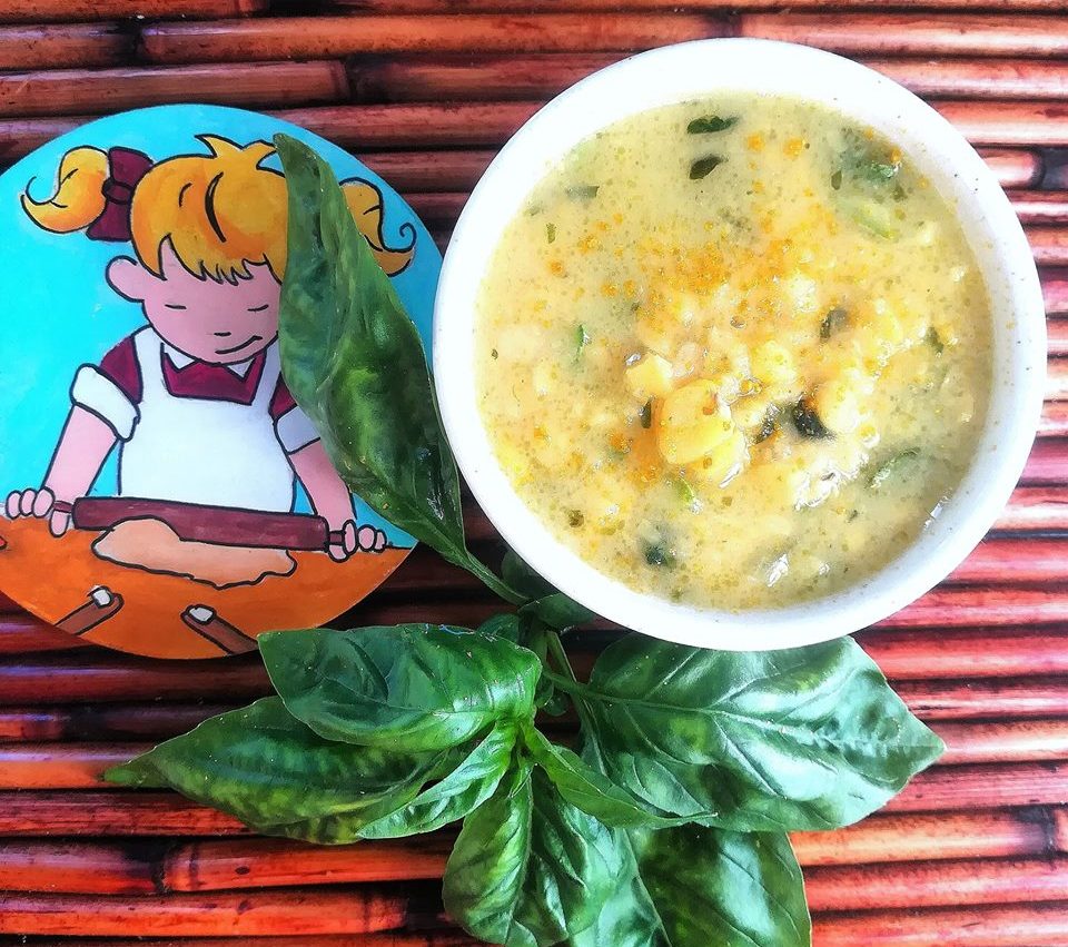 Zuppa Estiva di Cicerchia – con zucchine saltate alla crema di basilico e zest di limone